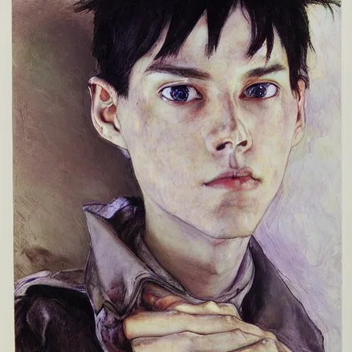 Prompt: realistic beautiful highly detailed portrait of shinji ikari's eva, photorealistic, mecha, angel, egon schiele, john mcneill whistler, john singer sargent, epic, stunning