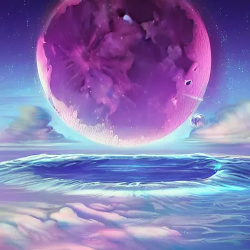 Image similar to the moon, retrowave epic art, trending in deviant art