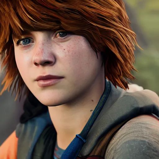 Image similar to jessie buckley in life is strange, highly detailed, high quality, hd, 4 k, 8 k, canon 3 0 0 mm, professional photographer, 4 0 mp, lifelike, top - rated, award winning