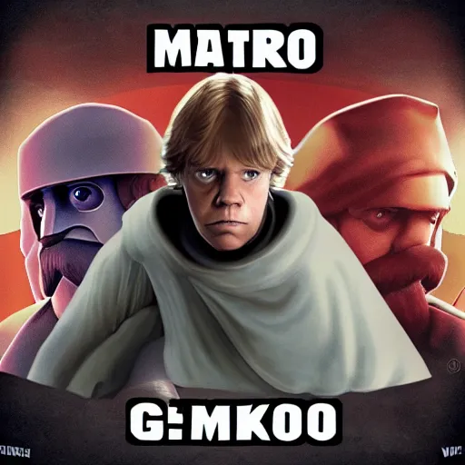 Prompt: Luke skywalker plays video game mario