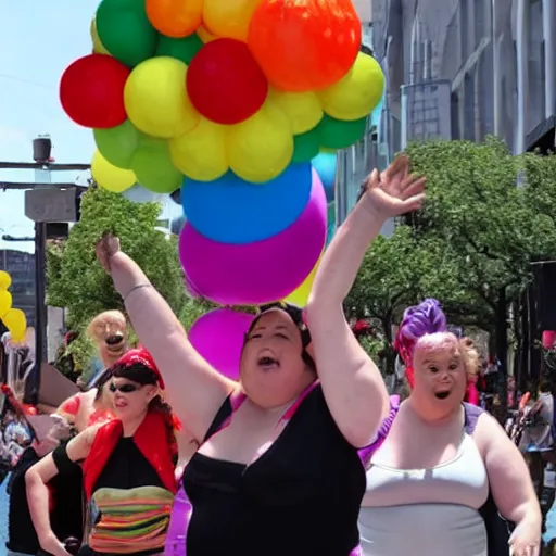 Image similar to ugly fat woman pride parade