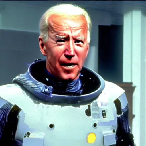 Prompt: film still of joe biden as mr. freeze.