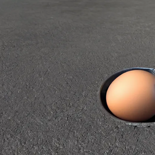 Prompt: cooking an egg on the hot concrete, hyper realistic, 4 k,