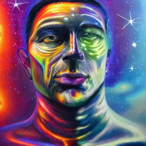 Image similar to cosmic man, Hyperdetailed, hyperrealistic