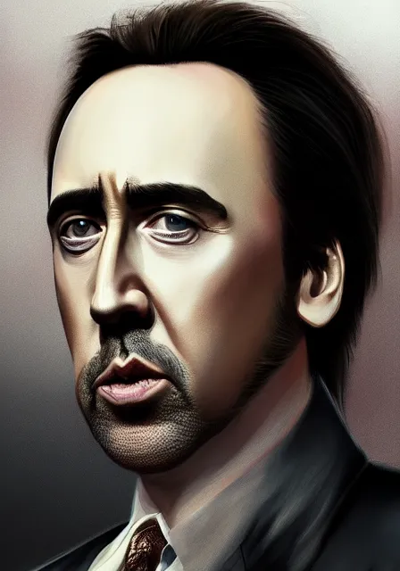 Prompt: nicholas cage, highly detailed, digital painting, artstation, concept art, smooth, sharp focus, illustration, art by caravaggio