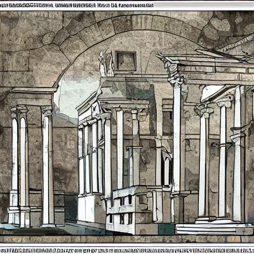 Prompt: homo stat prope domum suam modicam, roma antiqua, architectura mediterranea priscorum temporum, hic stat superbe ubi vivit et amat. digital art.