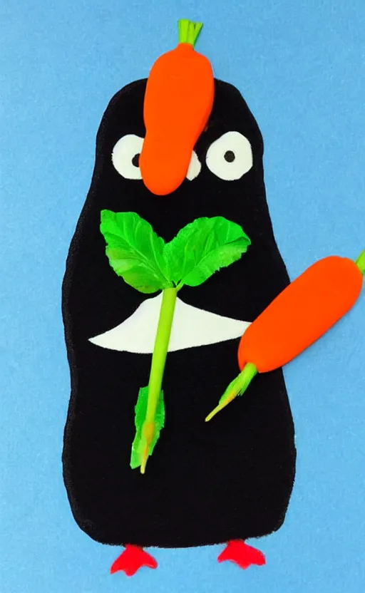Prompt: Pinguin with a carrot