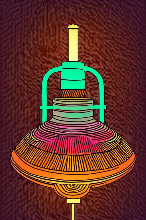 Image similar to minimalist boho style art of a colorful lamp, illustration, vector art