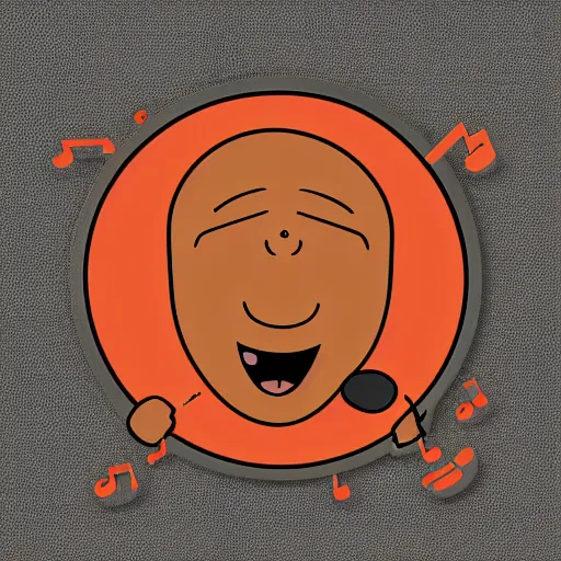 Image similar to svg sticker of a Dancing-Cleveland Brown, at a rave, spinning records, giant headphones rocking out, wearing headphones, huge speakers, dancing, rave, DJ, spinning records, digital art, amazing composition, rule-of-thirds, award-winning, trending on artstation, featured on deviantart