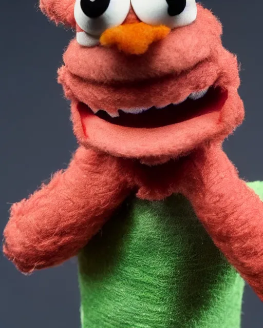 Image similar to john cena as a muppet. highly detailed felt. hyper real photo. 4 k.