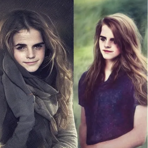 Image similar to the teenage offspring of henry cavill and emma watson, mixed hybrid, hyper detailed, realistic, photographic