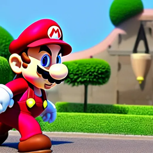 Prompt: mario from super mario wearing a pink dress, studio ghibli, pixar and disney animation, sharp, rendered in unreal engine 5, highly detailed, digital painting, artstation, concept art, smooth, sharp focus, illustration, wide angle, artbook, splash art, dramatic lighting, art by artgerm and greg rutkowski and bo chen and jin xiaodi