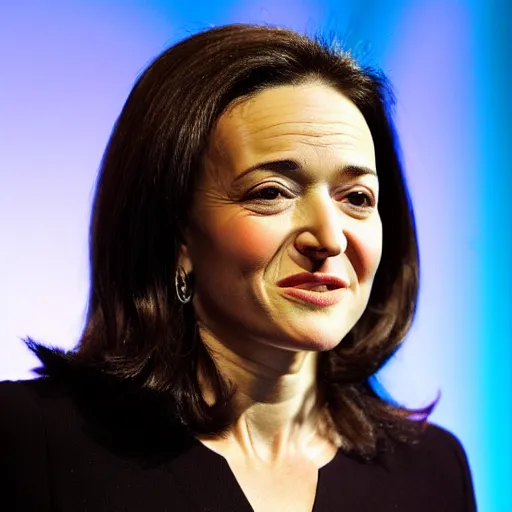 Prompt: Sheryl Sandberg sweaty