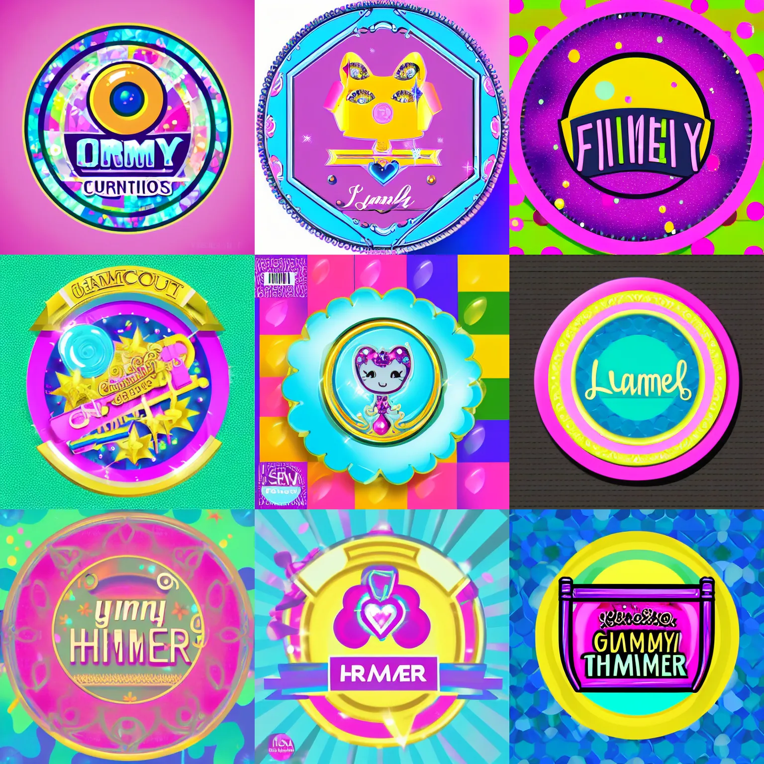 Prompt: girly hammer icon designed by lisa frank, vector graphics forum badge, svg, symmetrical, transparent background, cute, metal, enamel, cloissonne, vintage, guilloche, gem stones, gilt, swarovski, circular