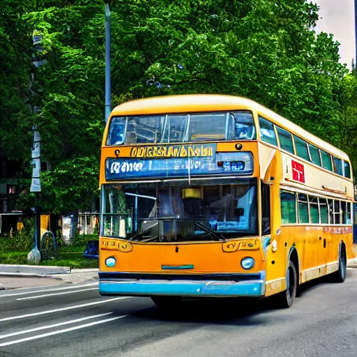 Image similar to realistic high detailed photo of bus in minsk
