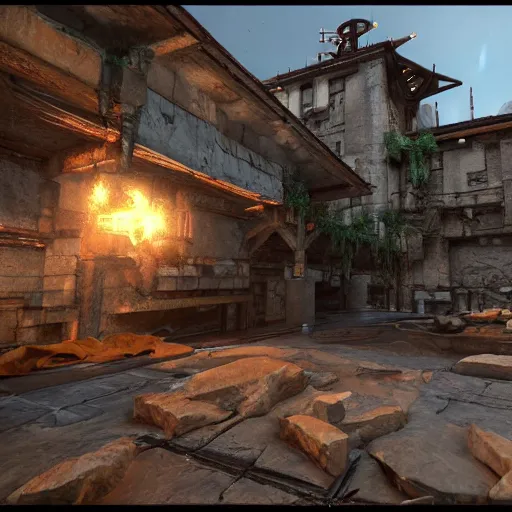 Image similar to quake episode 1 level 1 rendered in unreal engine 5, hyper detail, realistic