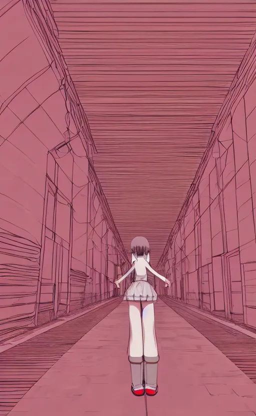 Image similar to an anime girl facing forward with a soft smile, illustrated in three point perspective, beautiful anime scene, professional digital art, 4k ultra