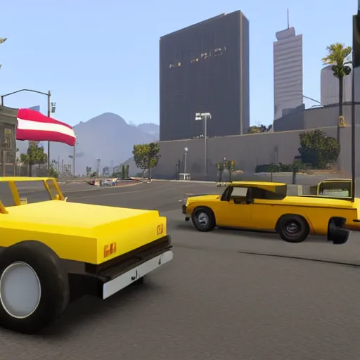 Prompt: a roblox yellow noob in gta v