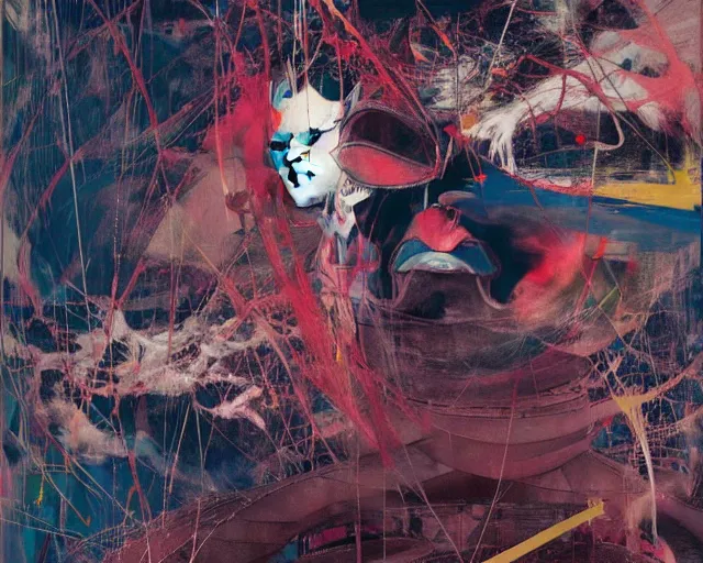 Image similar to the physical impossibility of death, in a brutalist designed space ship, rich deep colours, painted by francis bacon, adrian ghenie, james jean and petra cortright, part by gerhard richter, part by takato yamamoto. 8 k masterpiece