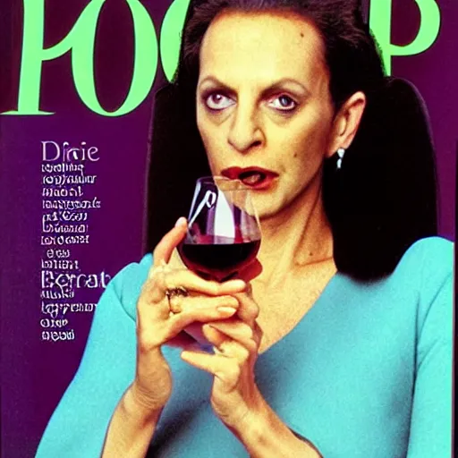 Image similar to dukat drinking wine on the cover of people magazine, annie leibovitz,