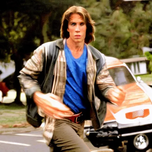 Image similar to Live Action Still of Jerma in Fast Times at Ridgemont High, real life, hyperrealistic, ultra realistic, realistic, highly detailed, epic, HD quality, 8k resolution, body and headshot, film still