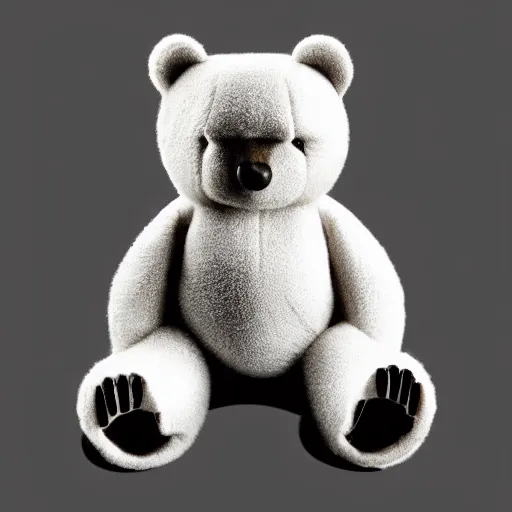 Image similar to a minimalist designer toy of a hiphop bear