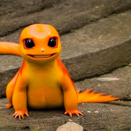 Prompt: real life charmander, professional photography, national geographic