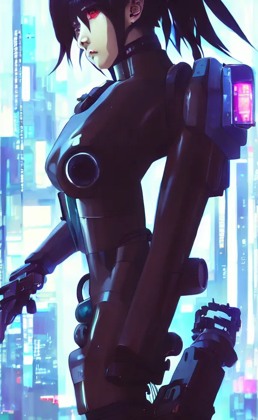 cyberpunk anime girl mech, cyberpunk accessory, side, Stable Diffusion