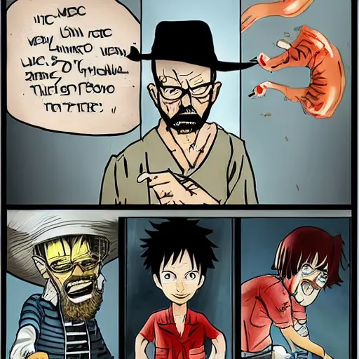 Image similar to walter white as luffy