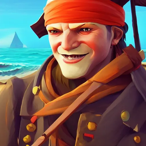 Image similar to painting jack the pirate on sea of thieves game avatar hero smooth face median photoshop filter cutout vector behance hd by jesper ejsing, by rhads, makoto shinkai and lois van baarle, ilya kuvshinov, rossdraws, illustration, art by ilya kuvshinov and gustav klimt