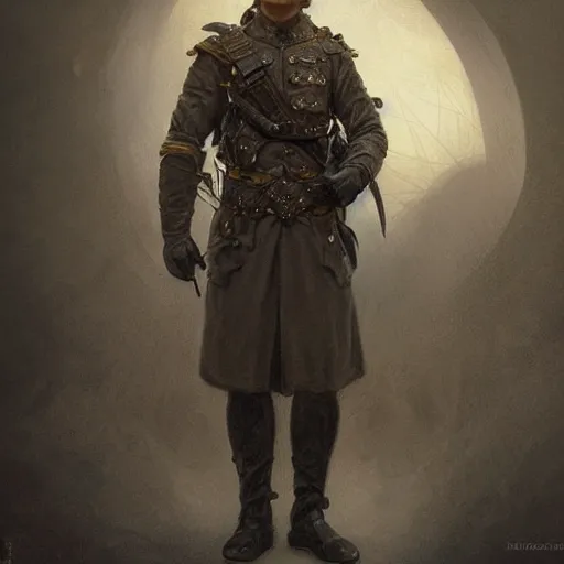 Image similar to portrait of stoic looking john oliver, military uniform, fantasy, intricate, elegant, highly detailed, centered, dark, smokey, charcoal painting, digital painting, artstation, concept art, smooth, sharp focus, illustration, art by artgerm and greg rutkowski and alphonse mucha