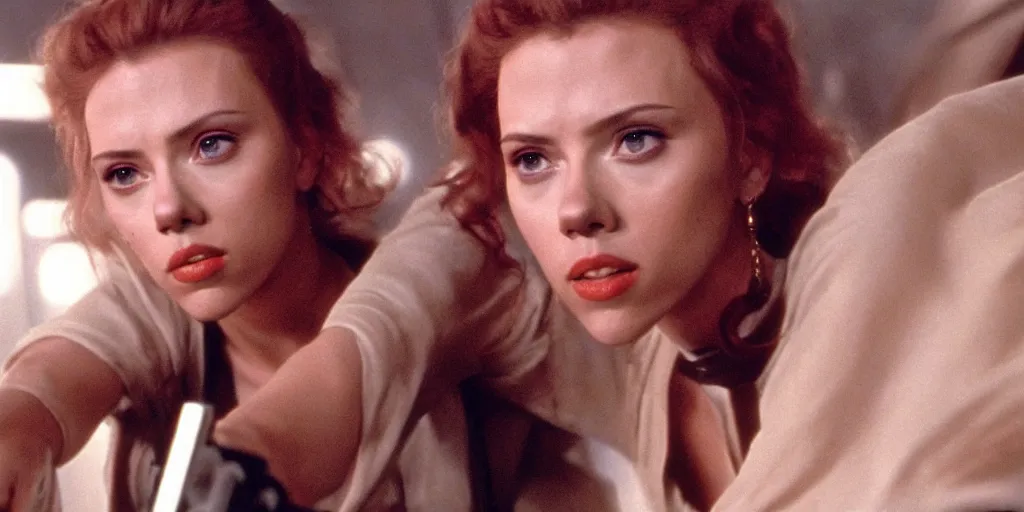 Prompt: a still of Scarlett Johansson in Star Wars (1977)