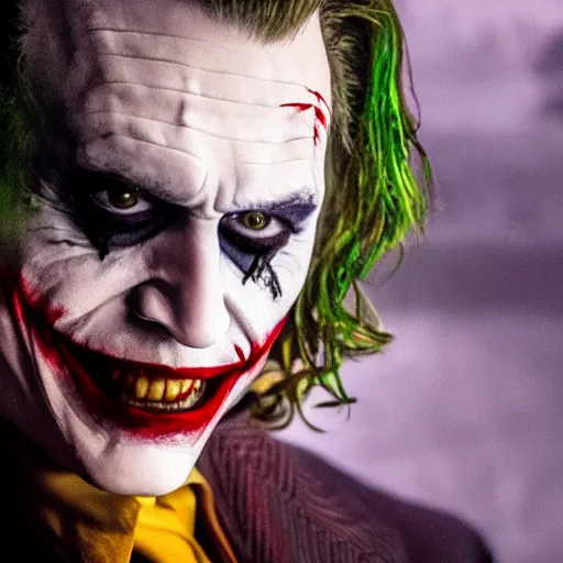 Prompt: stunning awe inspiring johnny depp playing the joker movie still 8 k hdr atmospheric lighting