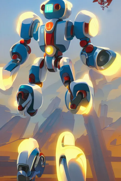 Image similar to metabots medabots medarotto medarot robot minimalist comics, behance hd by jesper ejsing, by rhads, makoto shinkai and lois van baarle, ilya kuvshinov, rossdraws global illumination ray tracing hdr radiating a glowing aura