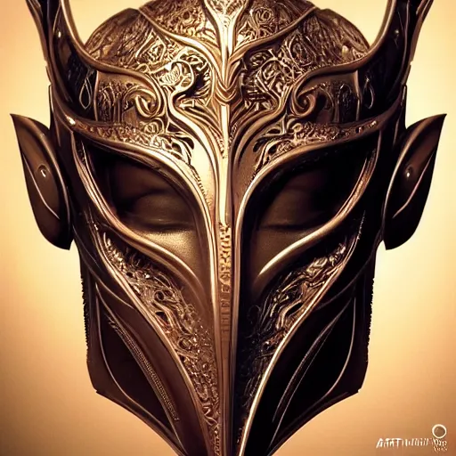 Image similar to Very very very very highly detailed epic photo of full face with beautiful ornamental venetian half mask, intricate, dystopian, sci-fi, extremely detailed, digital painting, artstation, concept art, smooth, sharp focus, illustration, intimidating lighting, incredible art by Artgerm and Vincent di Fate and Anton Pieck