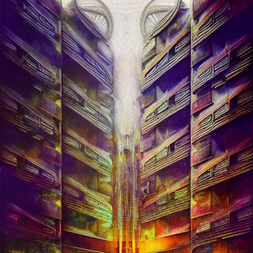 Prompt: extremely psychedelic beautiful brutalist architecture infected by night. intricate, elegant, highly detailed, extremely lifelike photorealistic digital painting, artstation. steichen, gaston bussiere, tom bagshaw, brutalist cyberpunk alphonse mucha. elegant minimalism. anatomically correct. sharp focus. brutalism. surreal lush cosmic hallucination