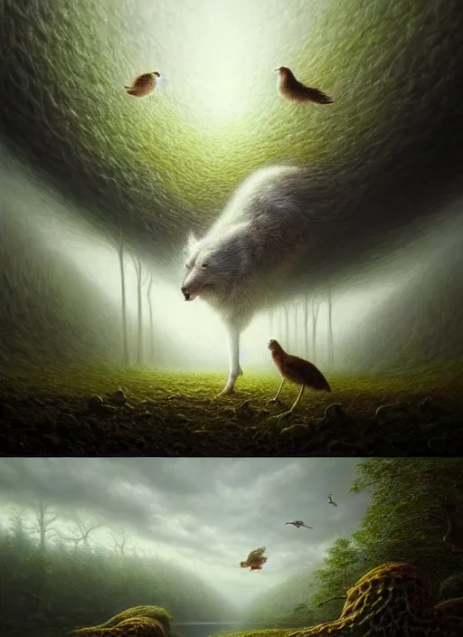 Prompt: a hyper-detailed 3d render like a Oil painting of Nature witnessing itself through all creatures, surrealism!!!!! surreal concept art, lifelike, photorealistic, digital painting, aesthetic!!!, smooth, sharp focus, Artstation HD, by Greg Rutkowski, Chris Tulloch McCabe, Valentina Remenar and Asher Duran,