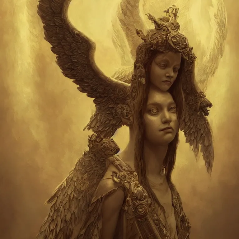 Image similar to angel watching demon, 3 d render, esao andrews, artstation, high face symmetry, intricate, masterpiece, award winning, high face symmetry, intricate, digitalillustration, by greg rutkowski