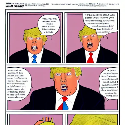 Prompt: donald trump as a big baby by chris ware