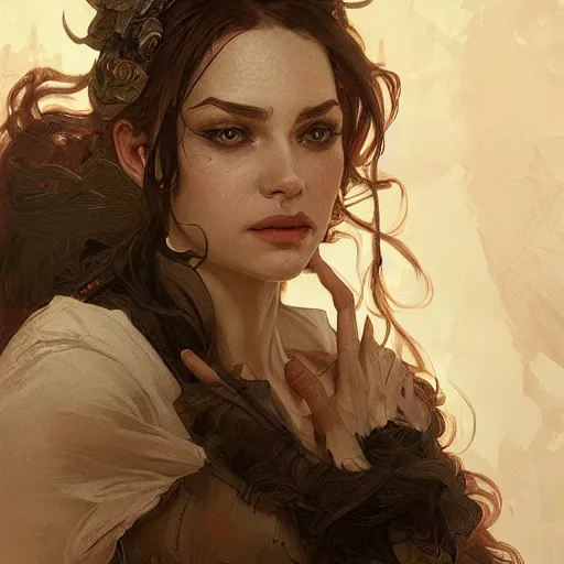 Image similar to portrait of an eldrich horror, D&D, fantasy, intricate, elegant, highly detailed, digital painting, artstation, concept art, smooth, sharp focus, illustration, art by artgerm and greg rutkowski and alphonse mucha