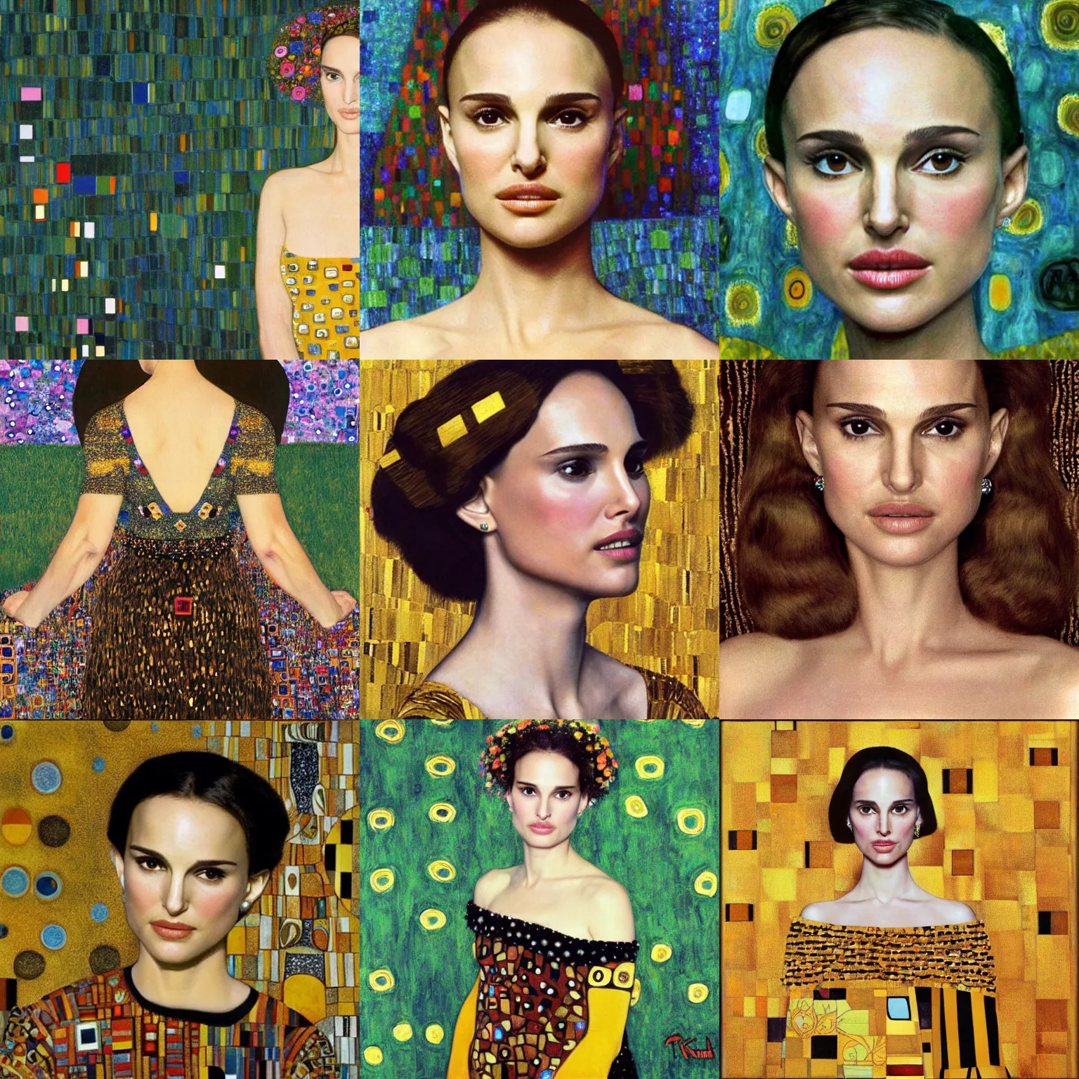 Prompt: Natalie Portman by Gustav Klimt