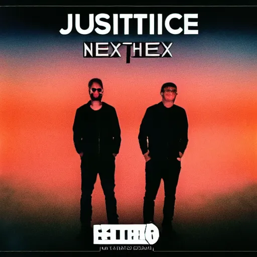 Prompt: justice french electro duo next album cover