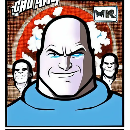 Image similar to Mr. Clean in the style of jack kirby