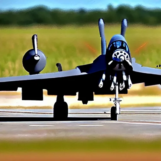 Image similar to A10 warthog bomber on the runway