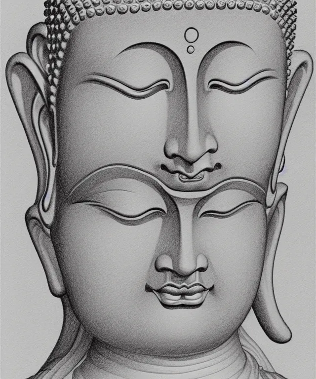 MY ART WORK  LORD BUDDHA Pencil Sketch  A4 size  Facebook