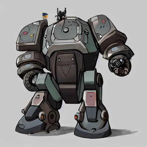 concept art of a fat and heavy warmech, mech, weapons, | Stable ...