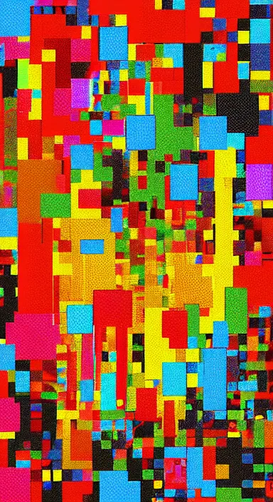 Image similar to layered pixel art background artwork, digital art, award winning