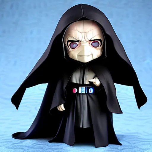 Image similar to nendoroid hooded darth sidious emperor palpatine from star wars, detailed, custom