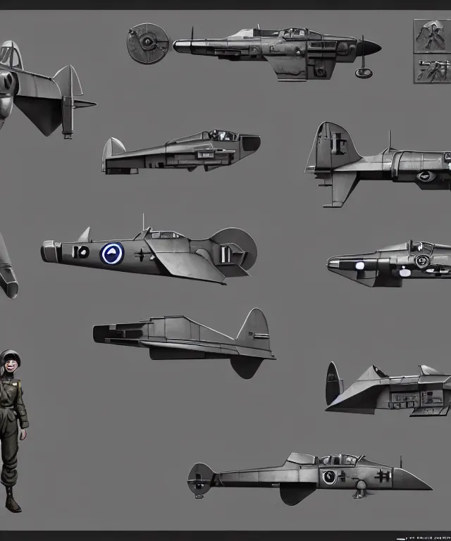 Image similar to 2 d shooter game concept art sprite sheet!!!, 1 9 4 2 wwii combat plane outer space concept art, hyperrealism, fine detail, 8 k, 3 d render, artgerm, artstation contest winner, cgsociety, cryengine, zbrush, vray, no background