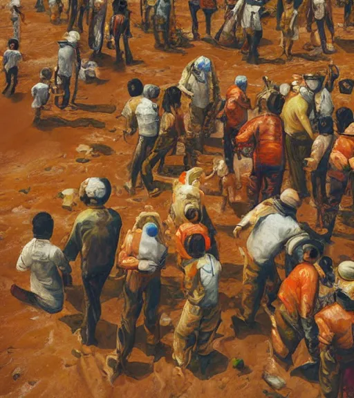 Prompt: picture of hungry people from mars, detail picture, image by yulia losilzon, yu qiping